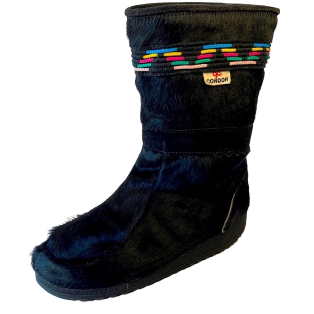 CONDOR vintage woman’s pony hair black winter boots, size 8, EUC